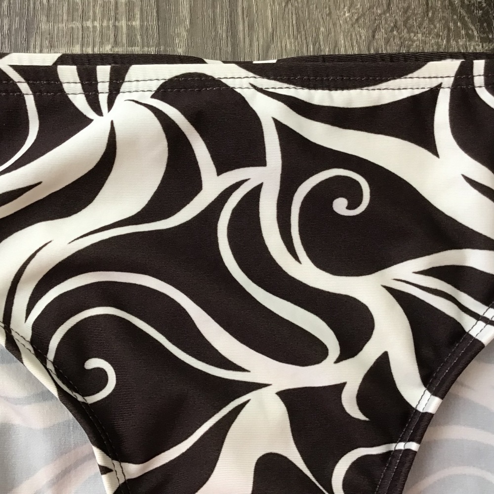 Daisy Fuentes Hipster Bikini Bottom Brown & White Swirl Print - Picture 4 of 7